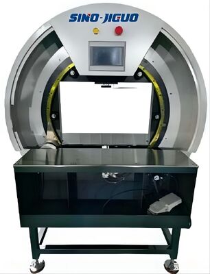 Máquina automática de envoltura de película de estiramiento servo. Equipo de envoltura de palets industriales.